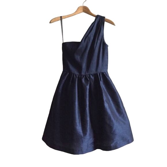 Alfred Sung dress Navy Blue One Shoulder Dress Size 2 - Picture 2 of 4